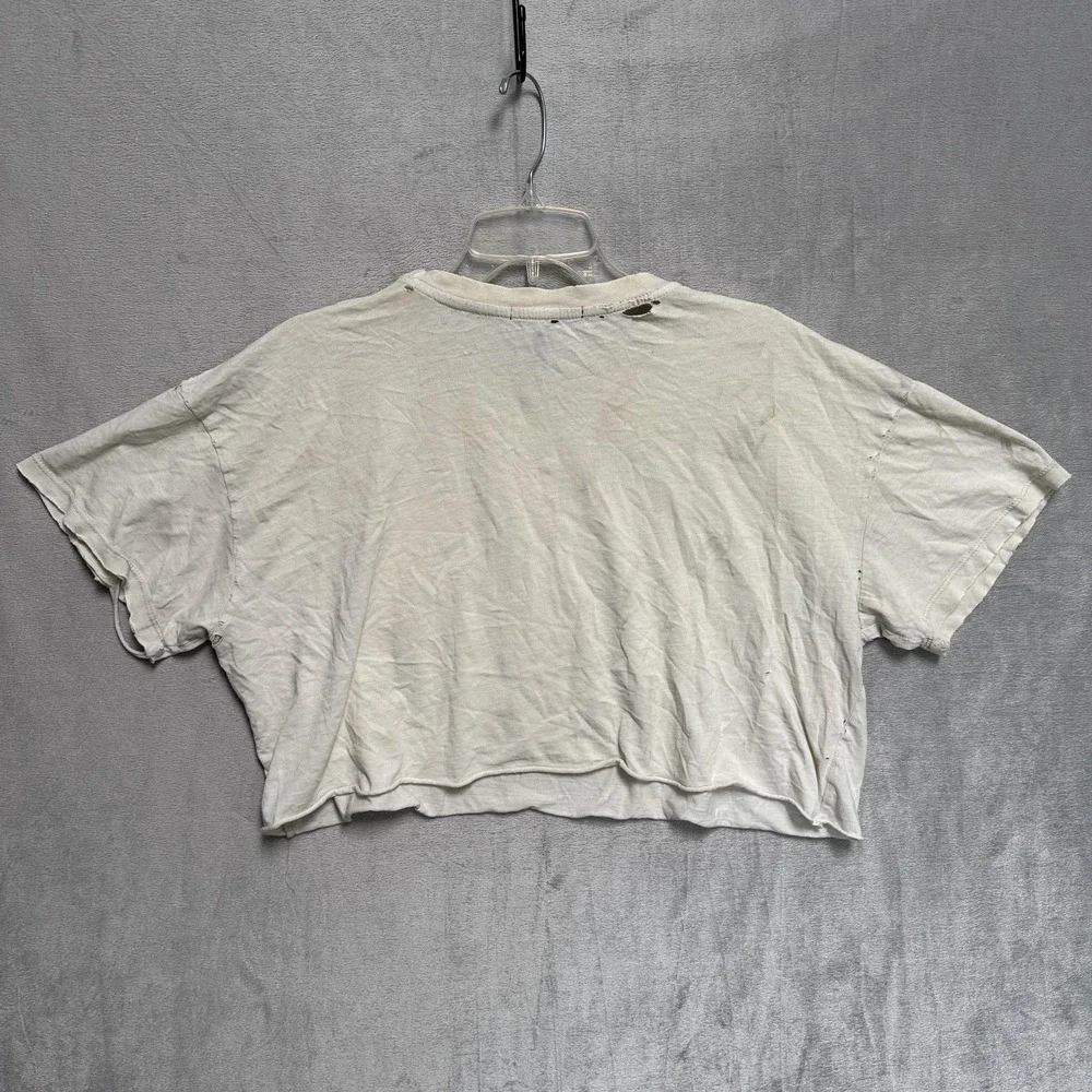 Forever 21 Shirt Womens Medium White Tarot Card Graphic Cropped Distressed Tee - Picture 5 of 6
